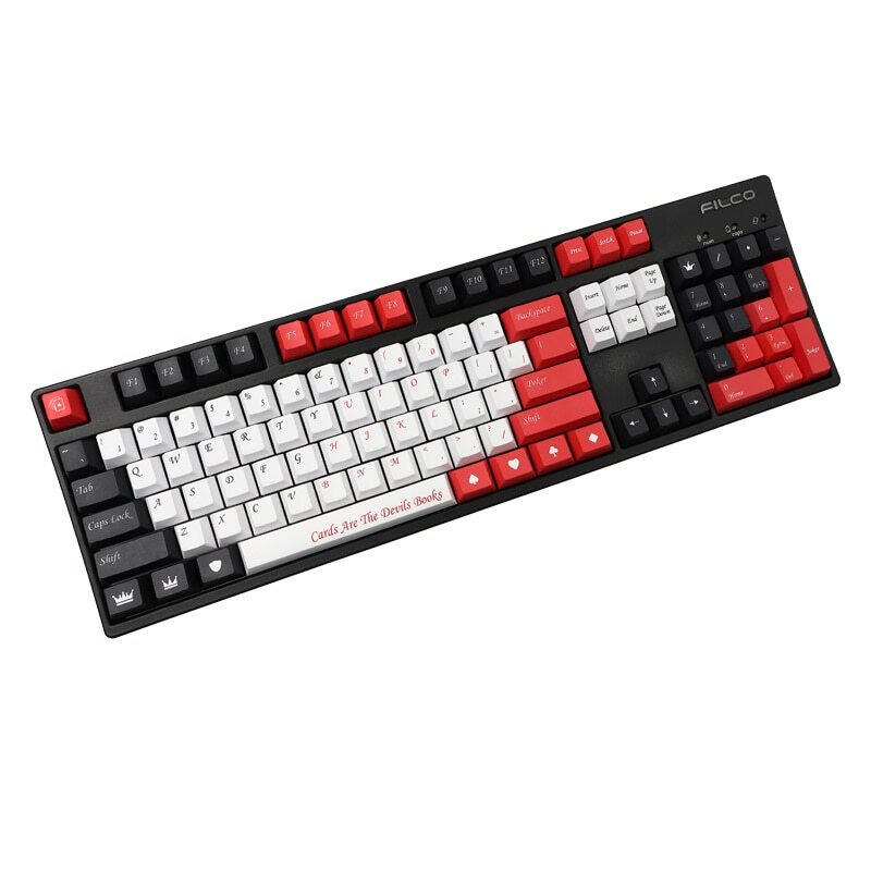 Red And Black Cards Poker Theme Keycaps For Mechanical Keyboard ISO Enter Key