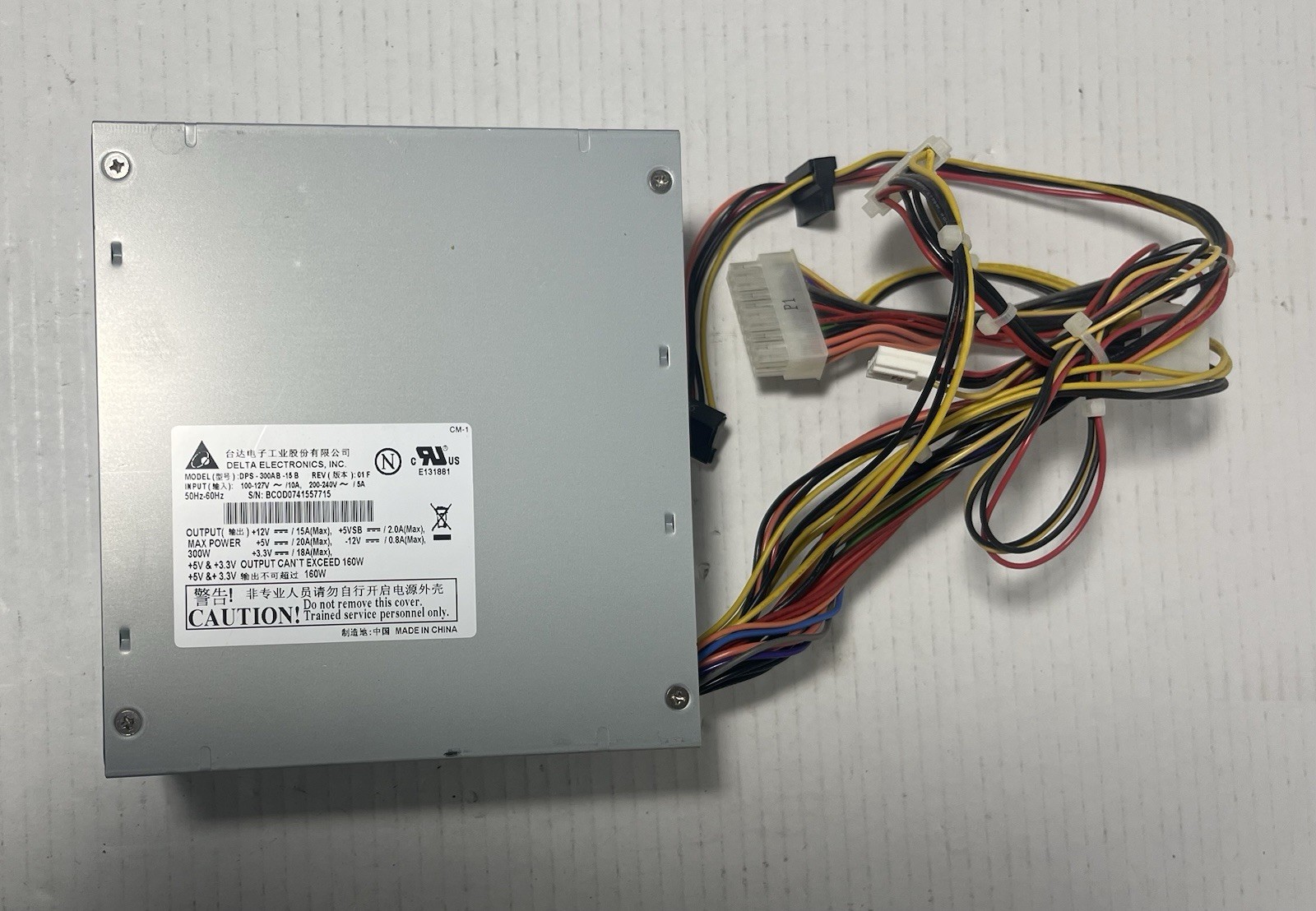 Delta Electronics 300W Power Supply DPS-300AB-15 B