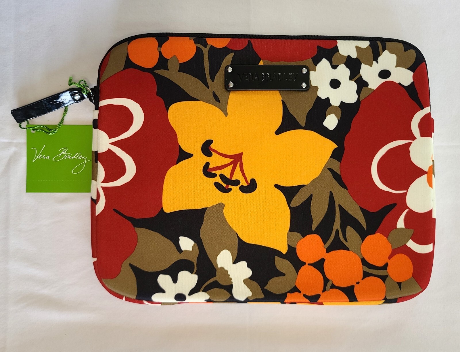 Vera Bradley Bittersweet Neoprene Tablet eReader Sleeve 10x8 Padded Zipper N08