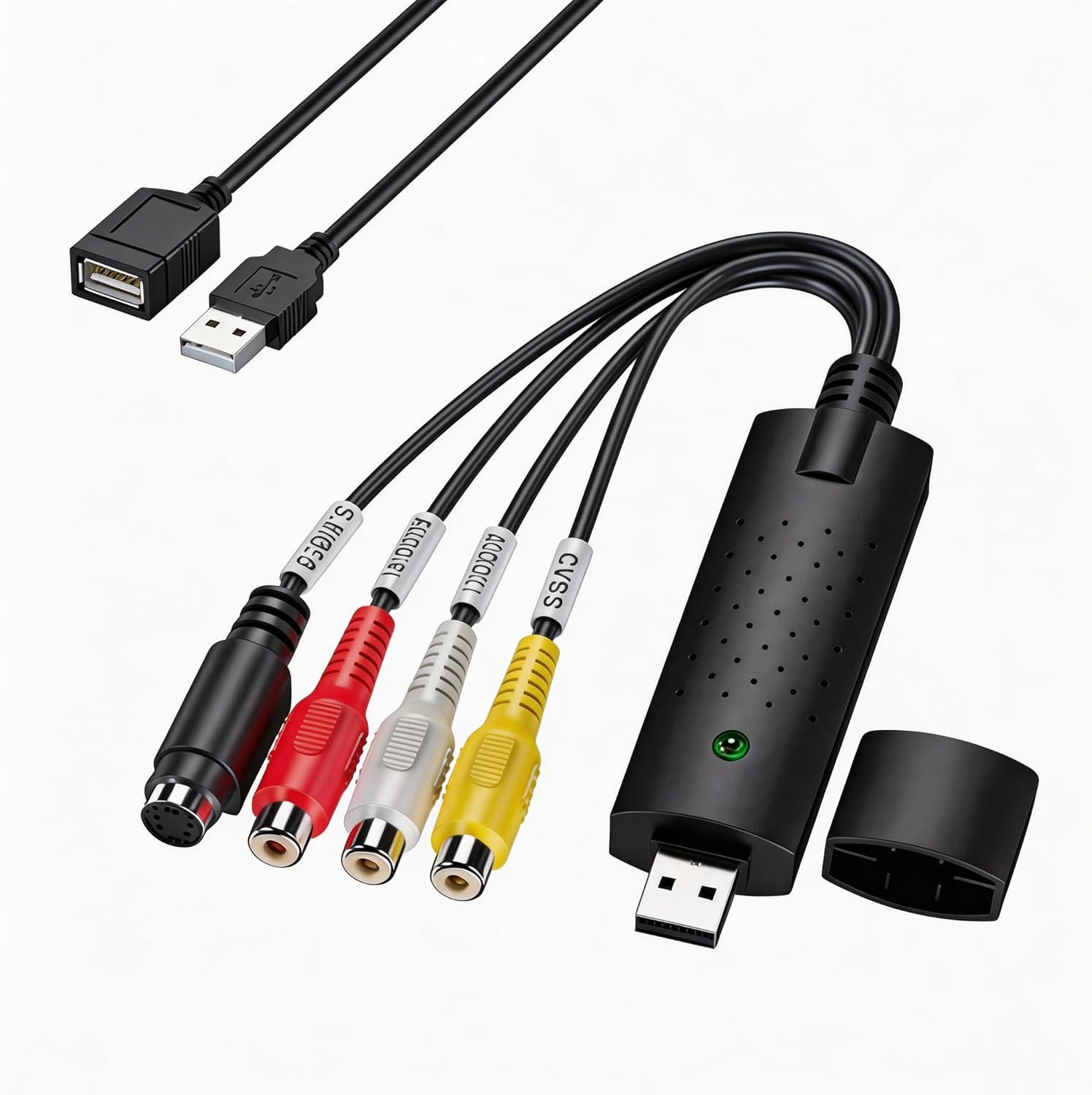 USB Video Capture Card VHS Hi8 Mini DV to Digital Converter RCA S Video