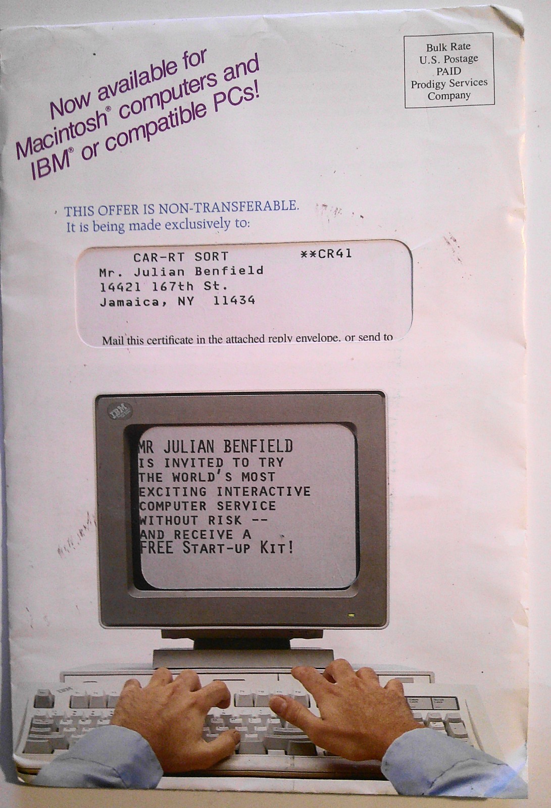 1990 Prodigy Interactive Personal Service Promo Mailer - Unopened