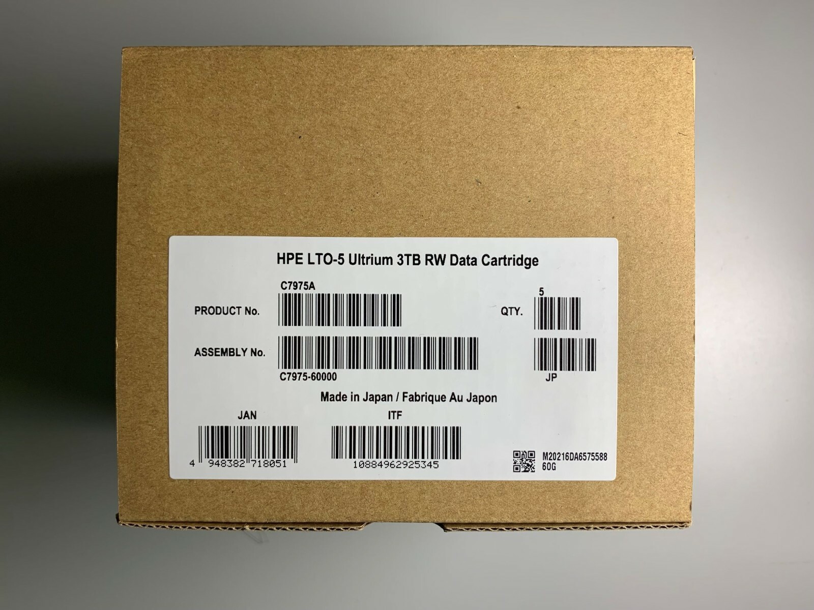 HPE / HP LTO-5 Tape (5 Pack)  C7975A  3.0 TB Ultrium  Backup Data Cartridge 