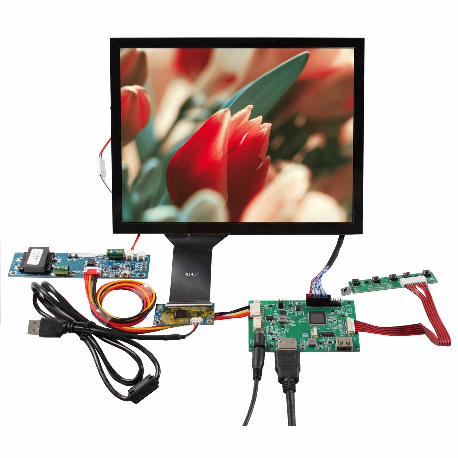 10.4" 1024x768 1300nit Capacitive Touch Screen HD USB LCD Controller Board