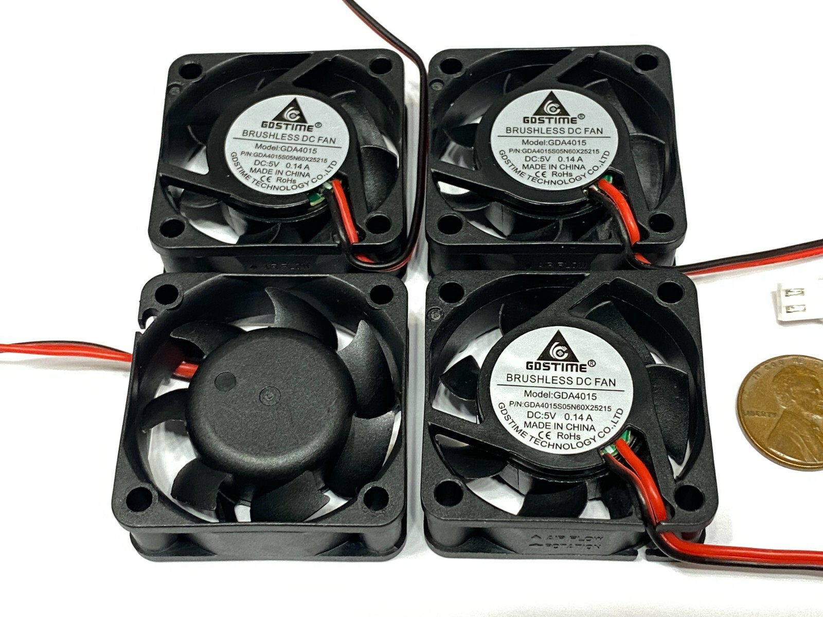 4 Pieces 5v fan 4015 small cooling 2pin computer 40mm x 15mm heatsink axial