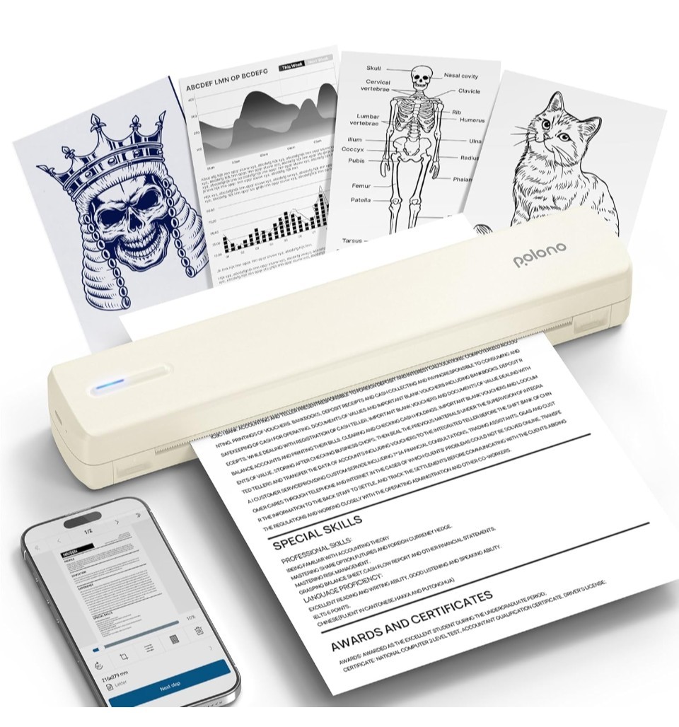 Portable Printer, D810 Inkless Bluetooth Thermal Printer Wireless for Travel,...