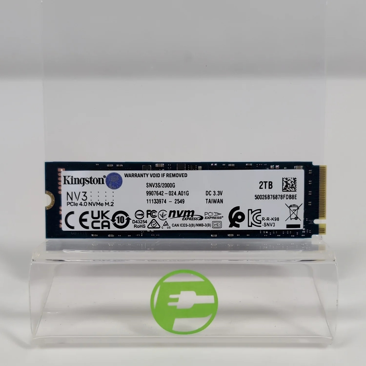 Kingston 2280mm NV3 2TB PCIe Gen 4 x4 SSD SNV3S/2000G