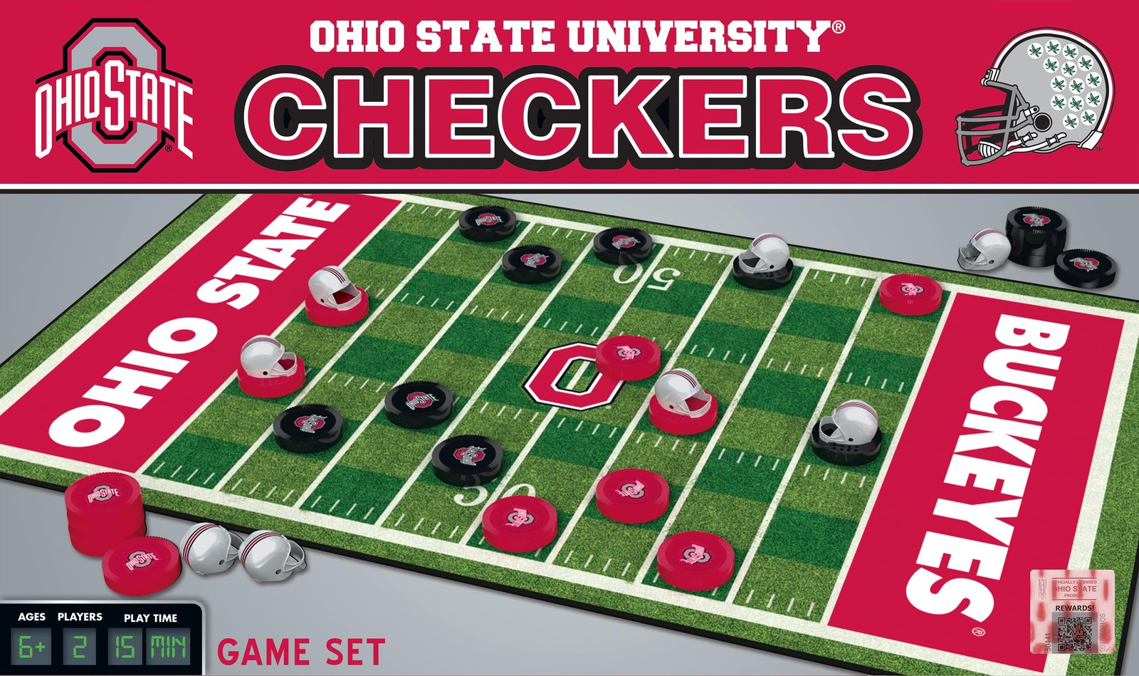 MasterPieces NCAA Ohio State Buckeyes Checkers Game - Officially Licensed