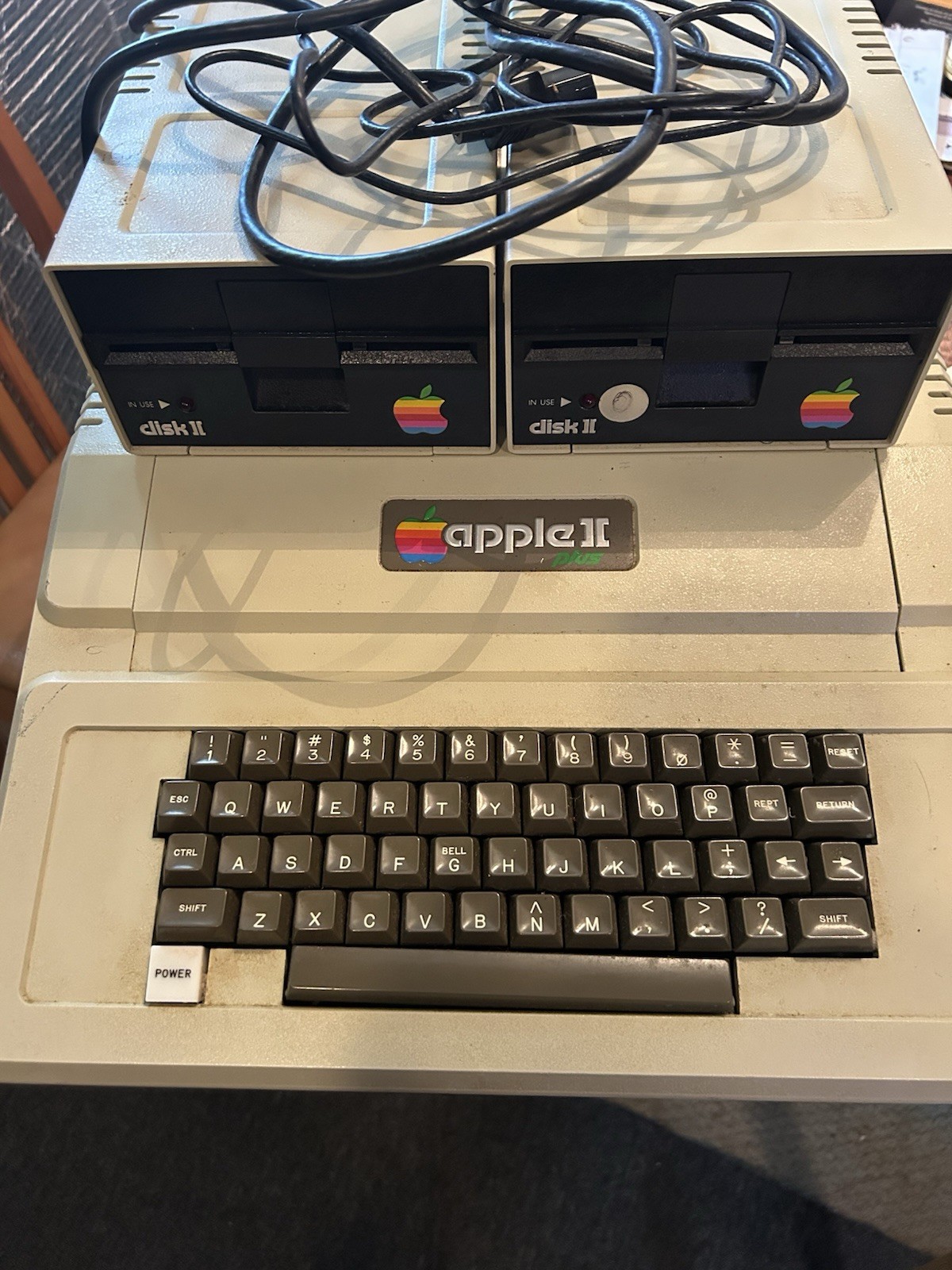 Apple Apple II Home Computer w/ Dual Disk II Drives & Disks