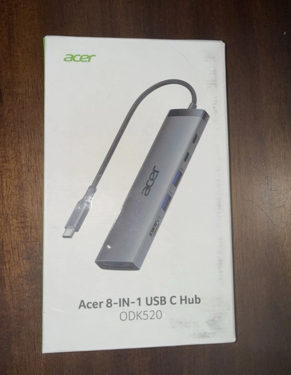ACER 8 in 1 USB C Hub 10Gbps, USBC to HDMI Adapter 4K@60Hz, 2×USB-C 3.2, 2×USB