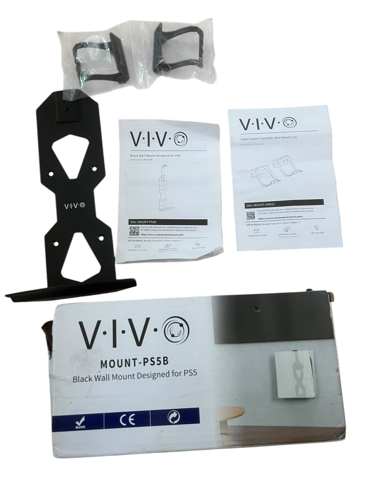 VIVO MOUNT- PS5B Black Wall Mount For PS5 Video Game Controller Wall Mount