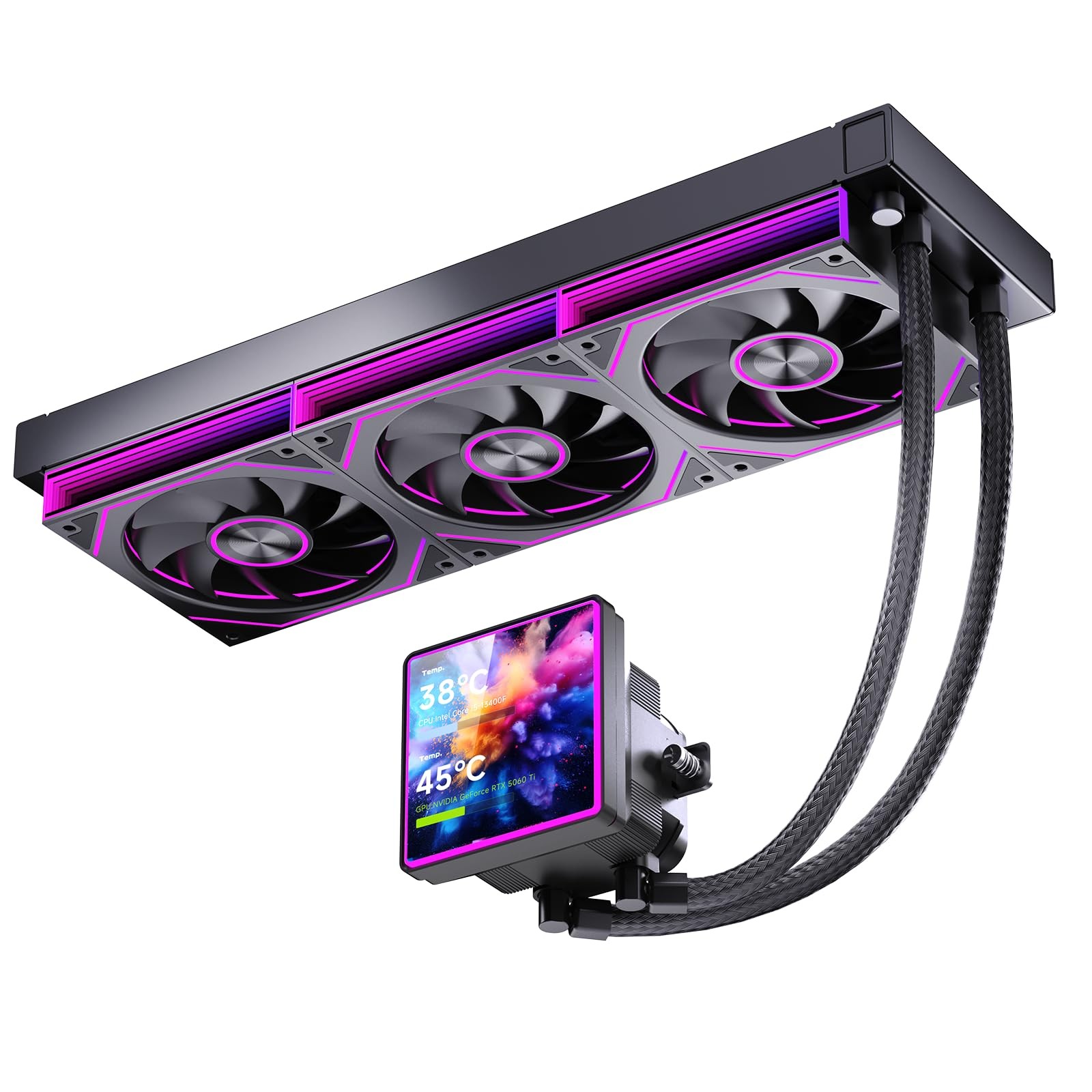ProFlow SE 360mm ARGB Black AIO CPU Cooler-Water Liquid Cooling System|4-Inch ..
