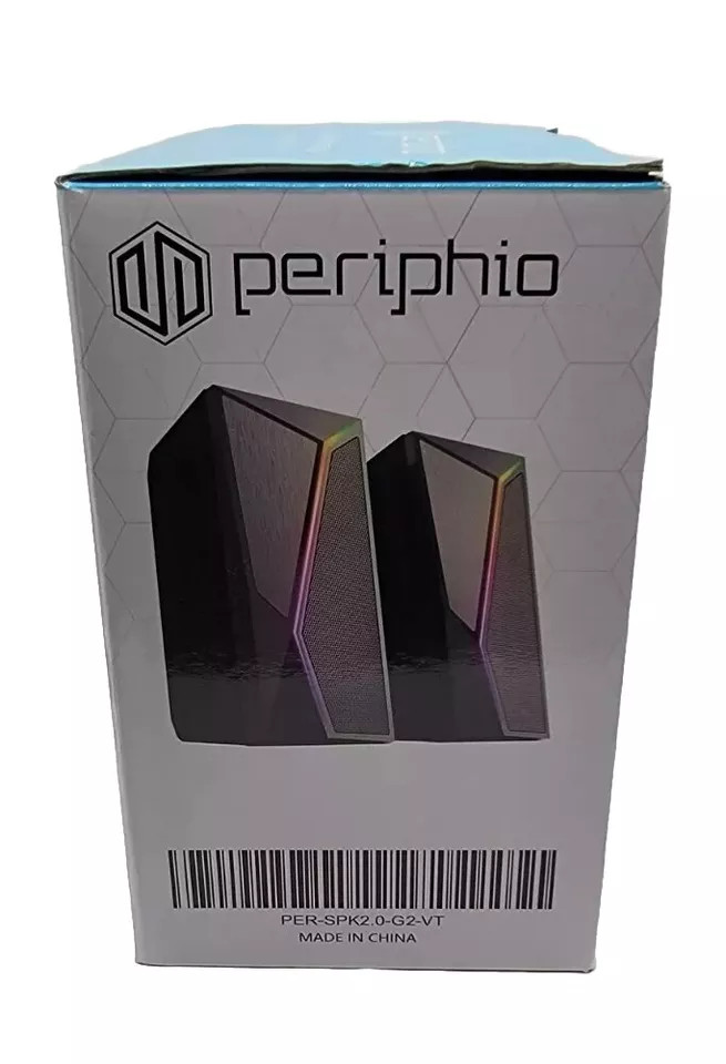 BLACK - PERIPHIO 2.OCH MULTIMEDIA SPEAKERS, LAPTOP, PHONE SOUND SYSTEM, RGB LED