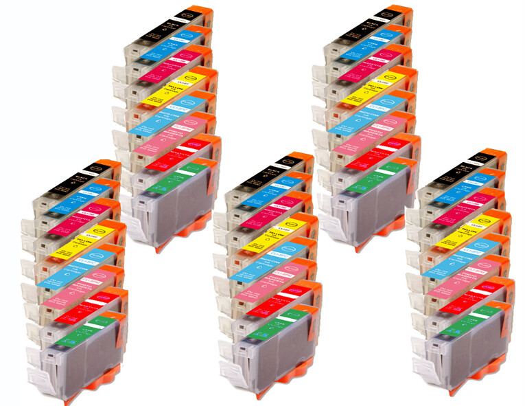 40PK Printer Ink Jet Cartridges + chip works for Canon CLI-8 Pro9000 Mark II