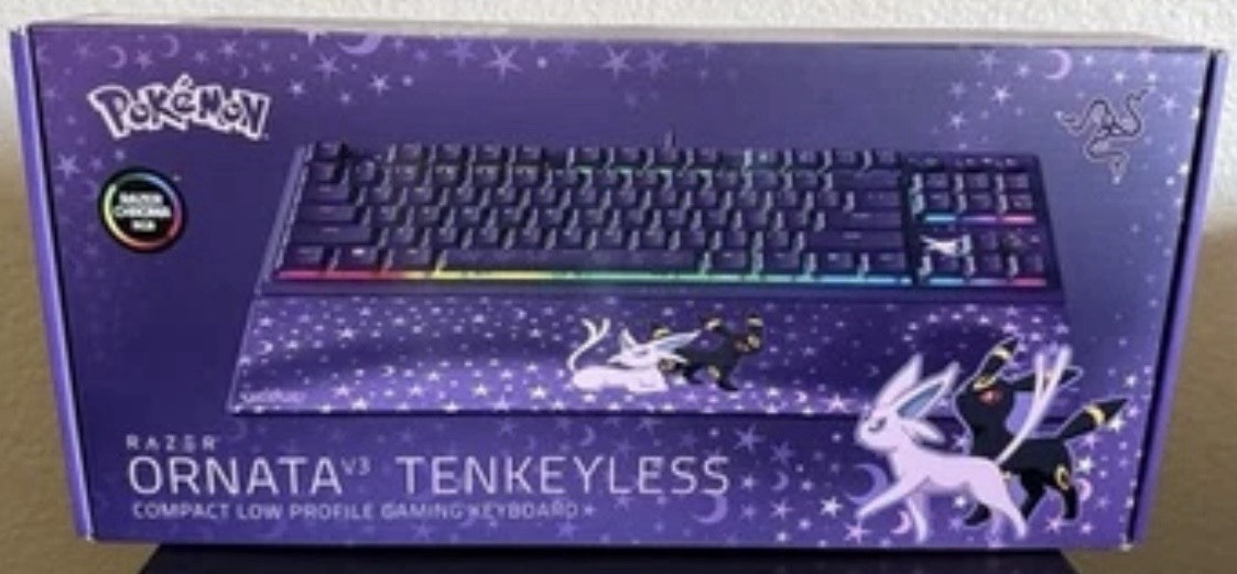 New Pokemon x Razer Ornata V3 X Tenkeyless Espeon & Umbreon Edition Keyboard