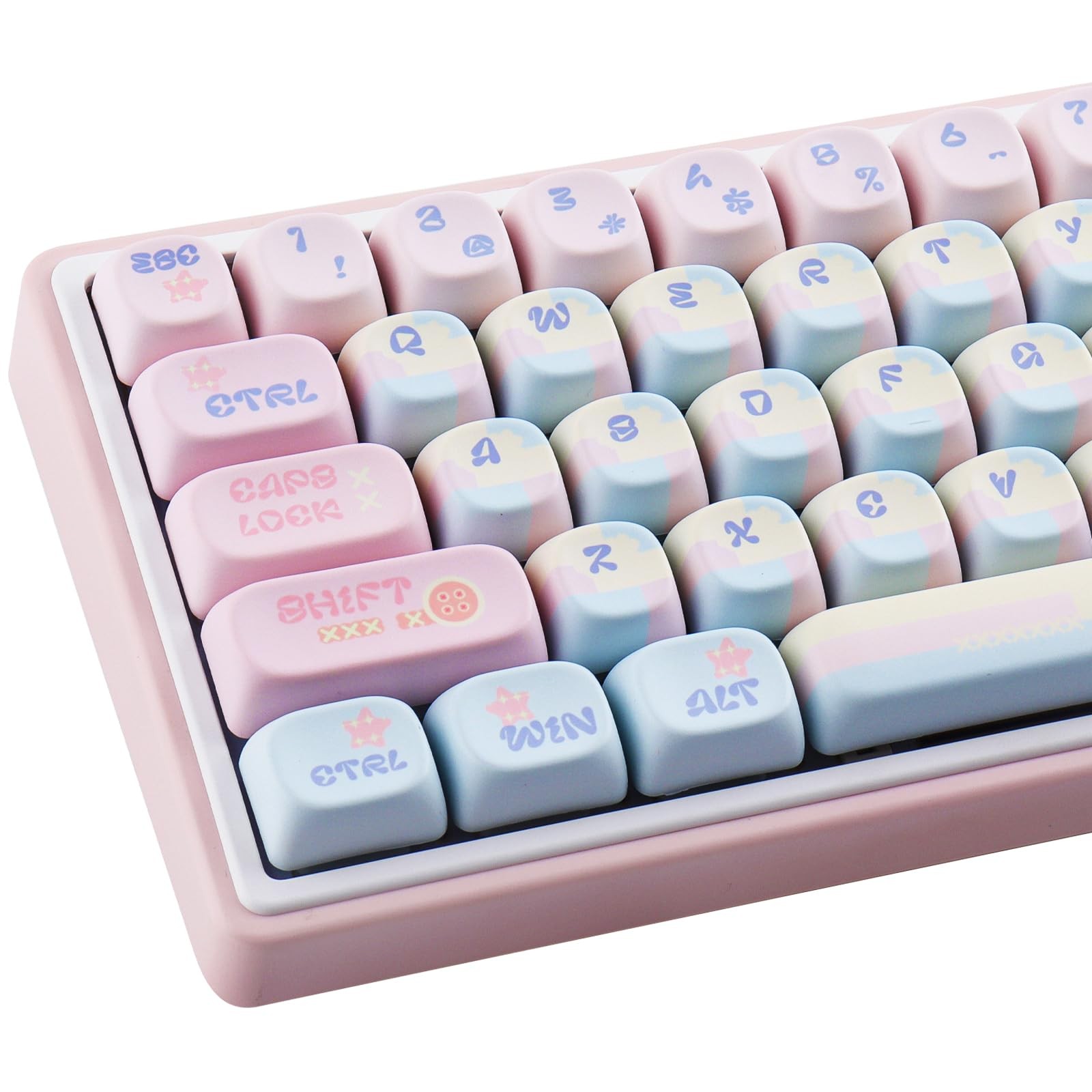 126 PCS MOA Profile Cute Keycaps PBT Patchwork Candy Mechanical Keyboard