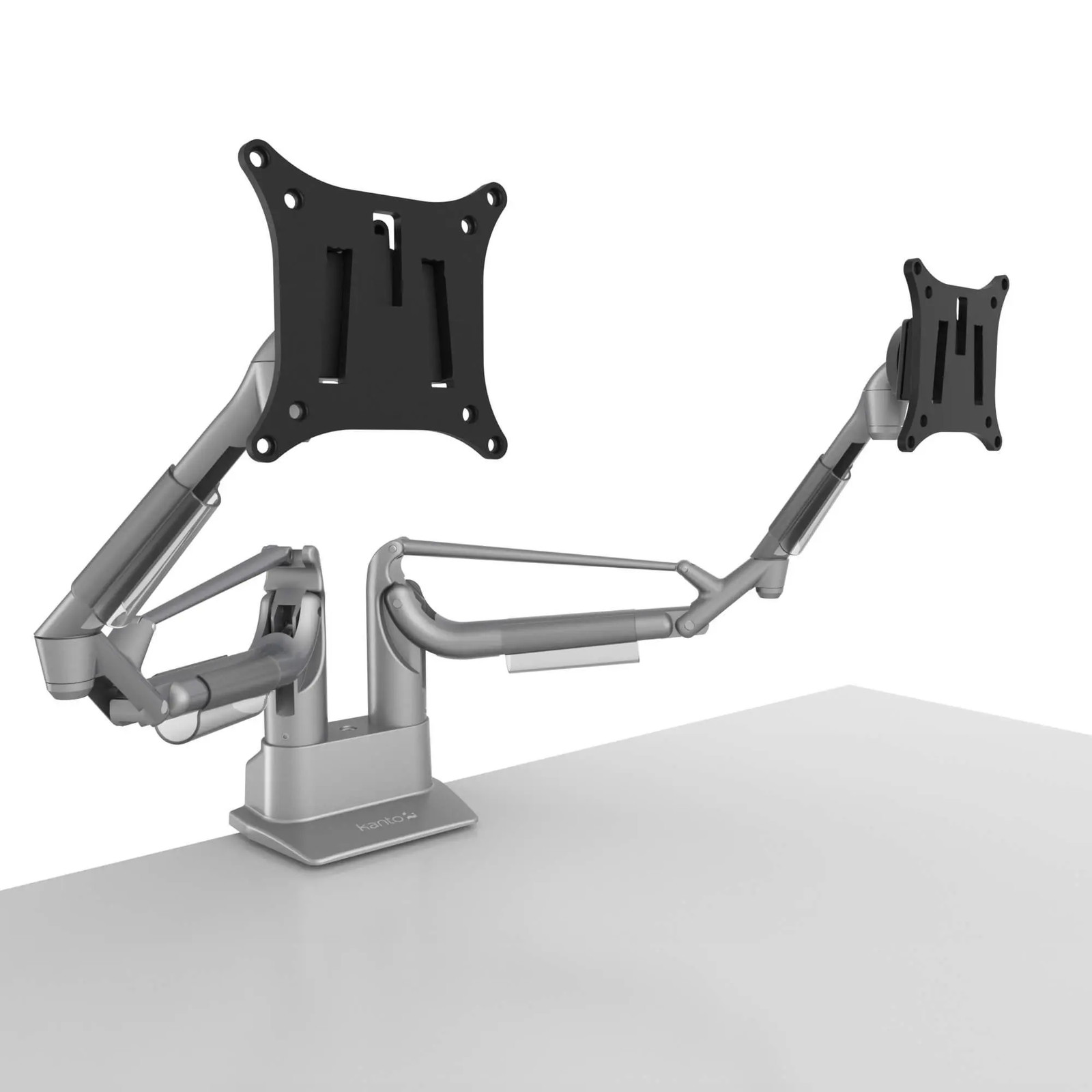 Kanto DMS2000S Silver Desktop Full-Motion Dual Monitor Mount - 13"-27" Screens