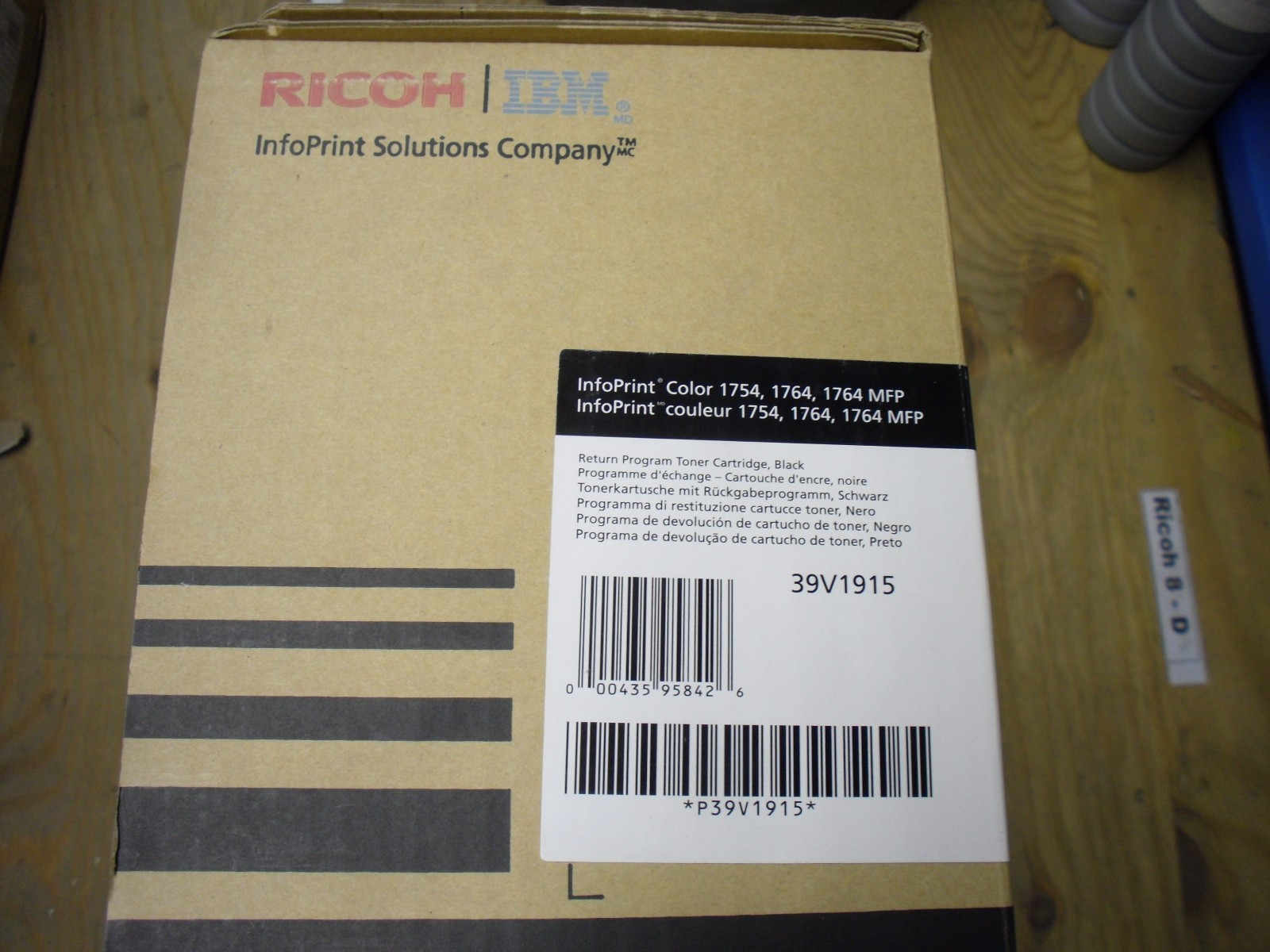 NEW GENUINE Ricoh / IBM InfoPrint Color 1754 1764 1764MFP Black Toner 39V1915