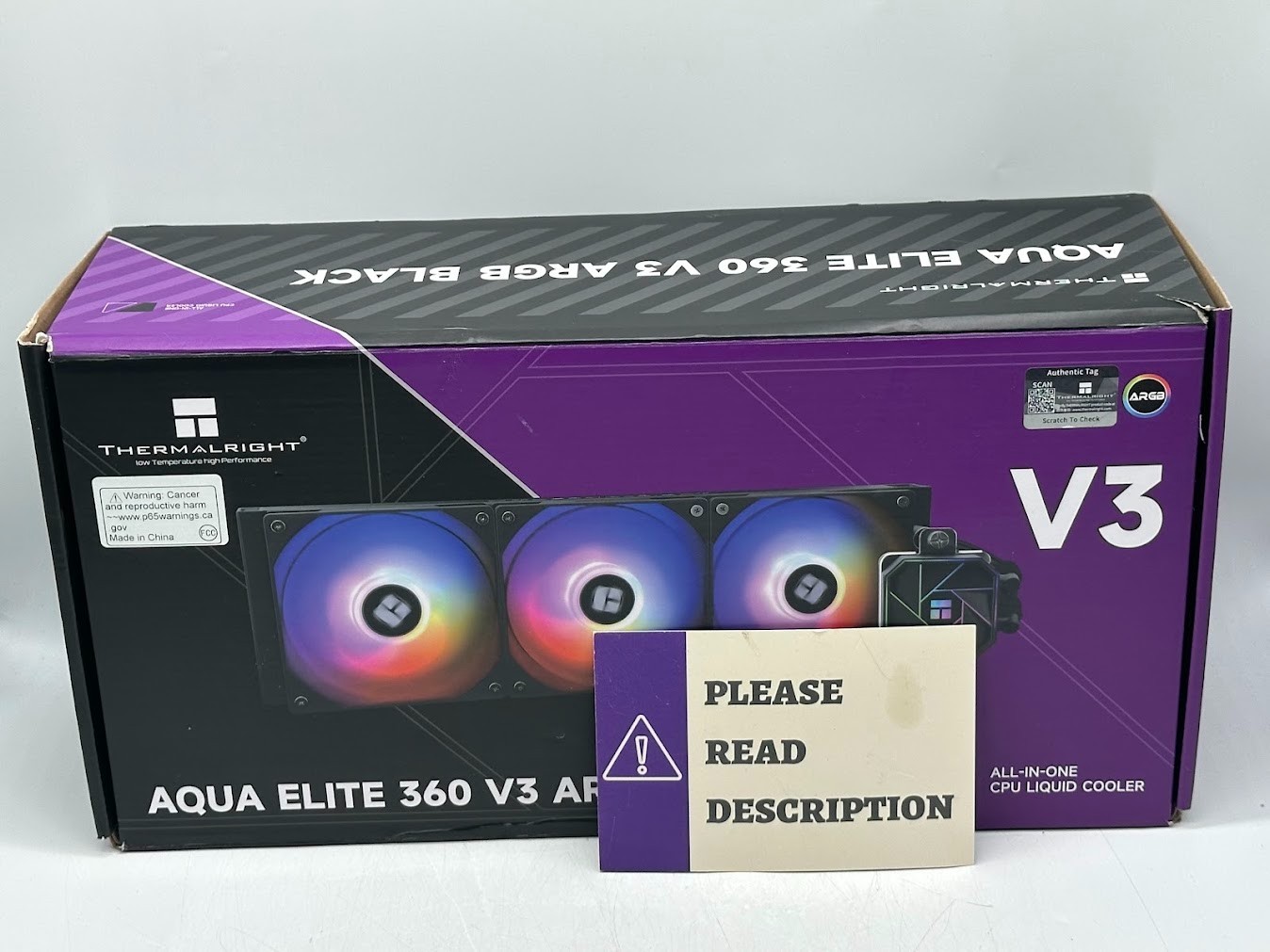 Thermalright Aqua Elite 360 V3 360mm AIO Liquid CPU Cooling Kit - Black - READ