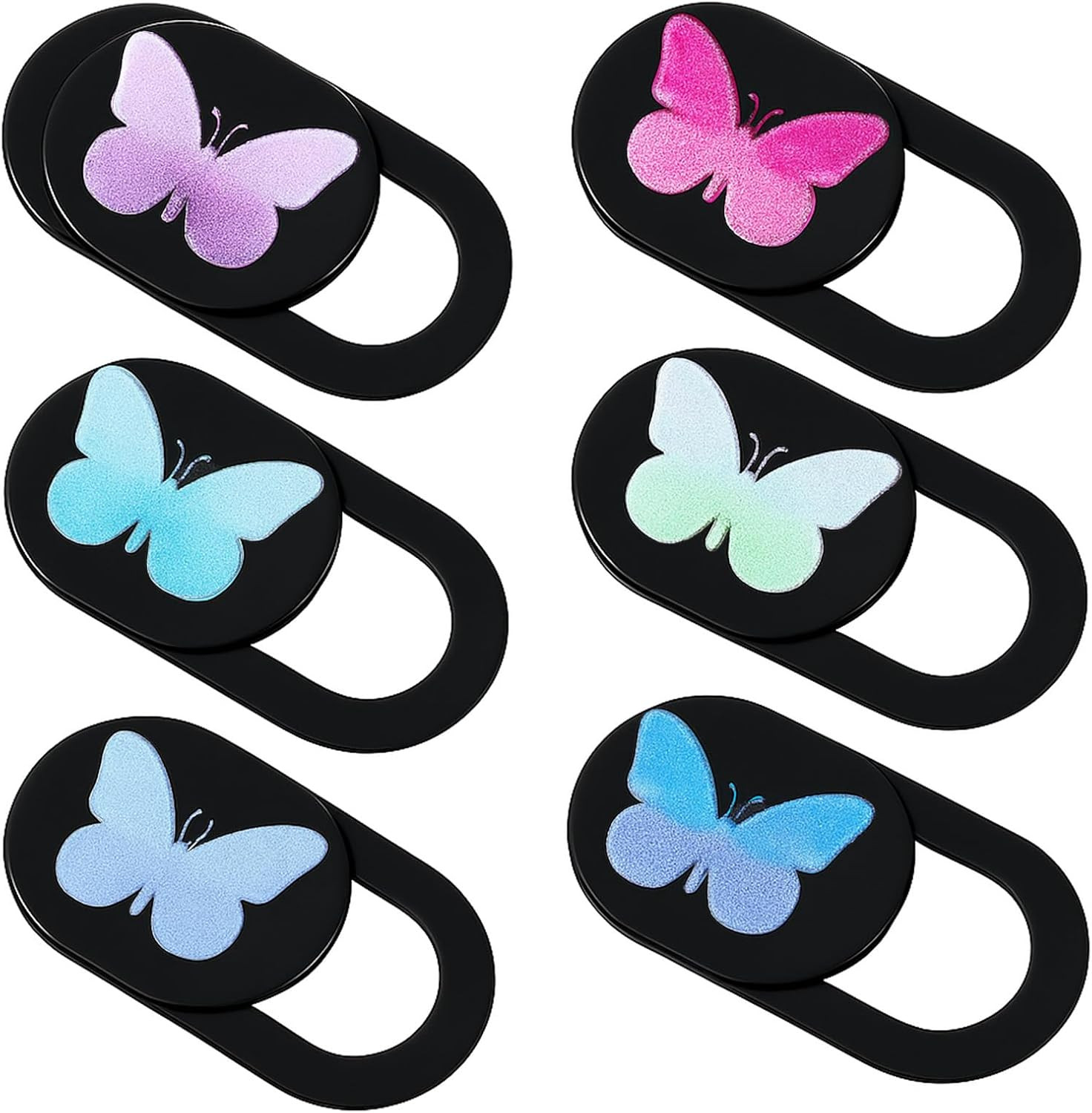 6 Pcs Webcam Cover Slide Butterfly Design Ultra-Thin Laptop Camera Cover