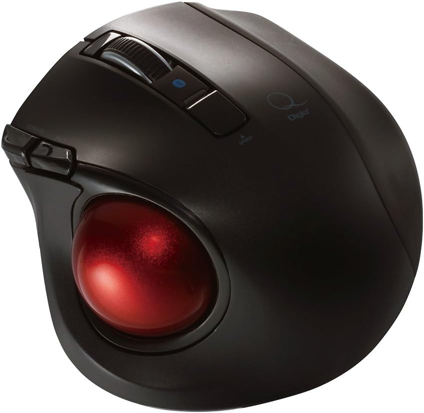 Digio2 Q Small Trackball Bluetooth Mouse, Quiet, 5 Buttons, Black, 48372