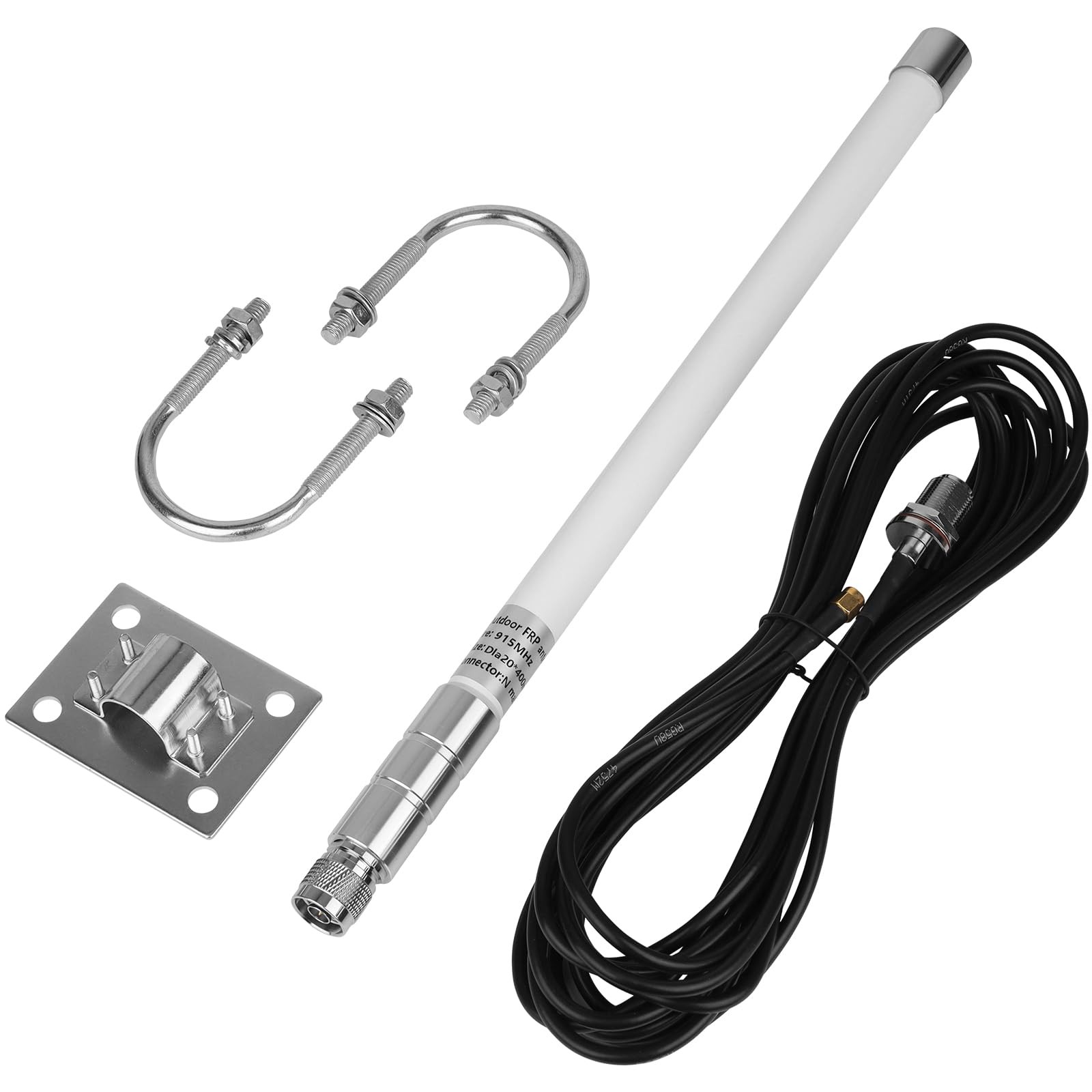 Waterproof 5.8dbi 915MHz Lora Fiberglass Antenna 20 FT KMR195 Cable RAK Miner