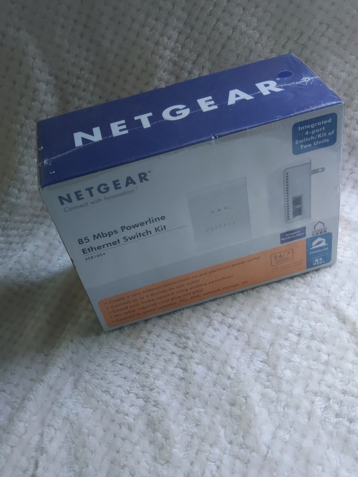 Netgear 85 Mbps Powerline Ethernet Switch Kit of TWO - XEB1004 - Used