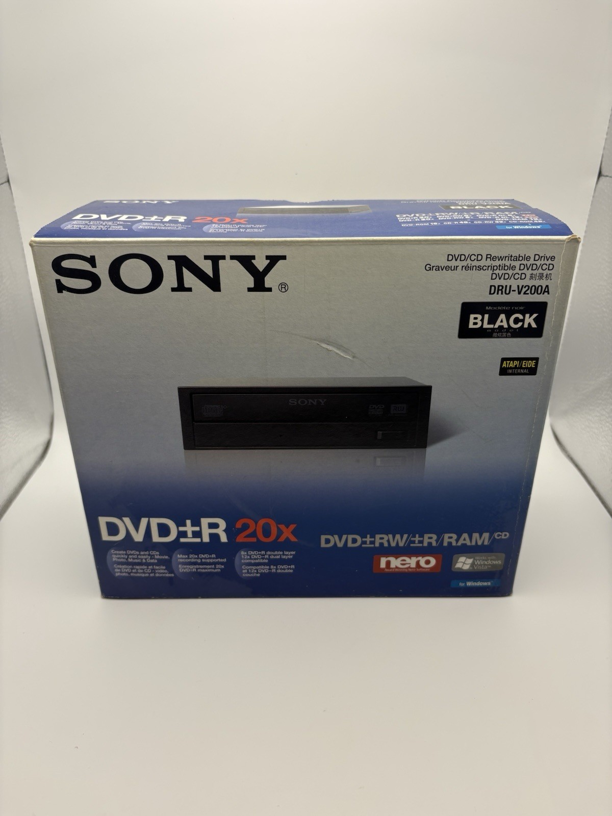 SONY DRU-V200A DVD/CD Rewritable Drive Black Brand - Open Box