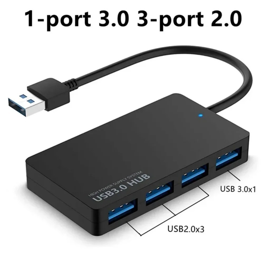 USB 3.0 Hub 4 Port High Speed 5Gbps Multi Splitter Adapter for PC Laptop Windows