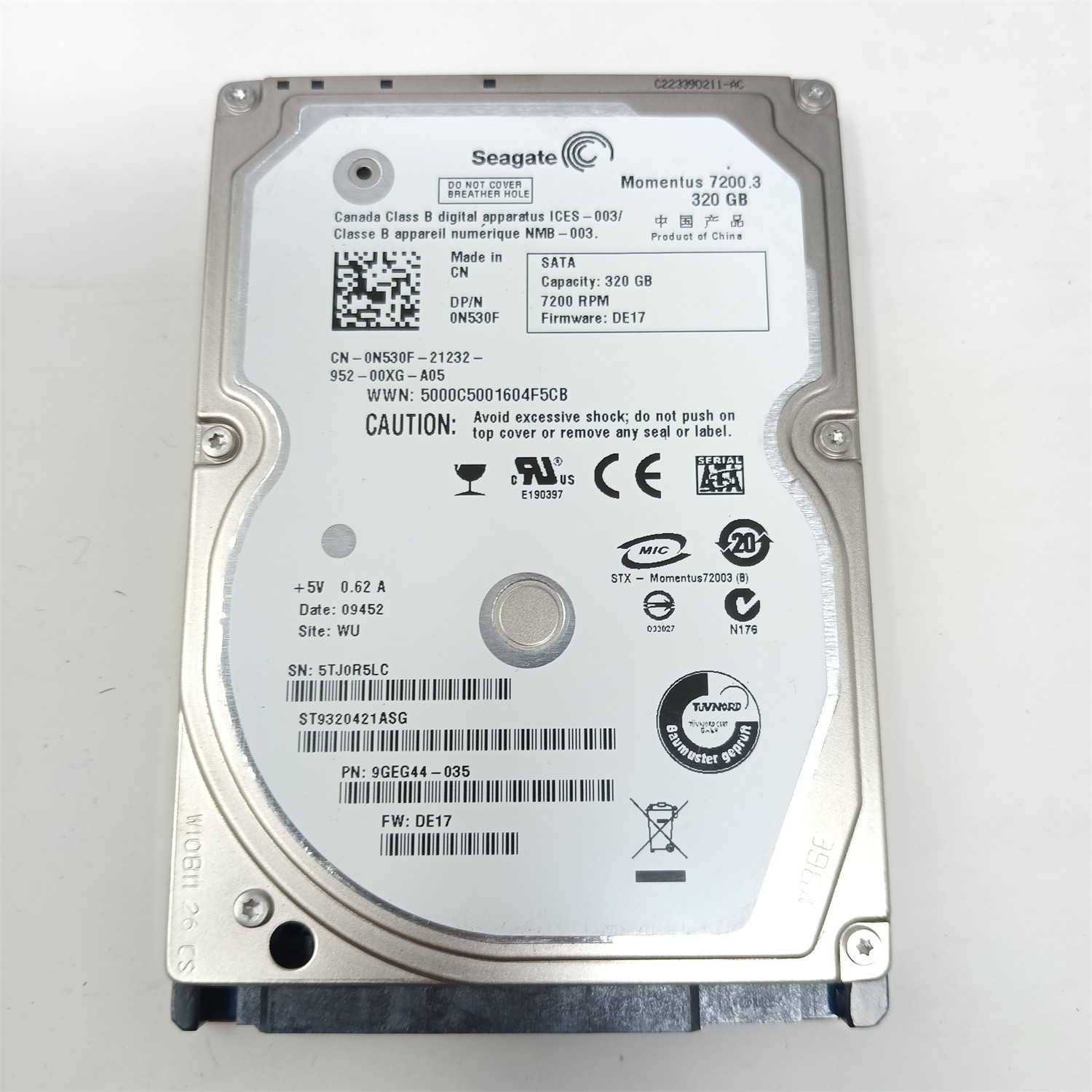 Seagate ST9320421ASG 320GB 2.5" SATA III HDD - Tested