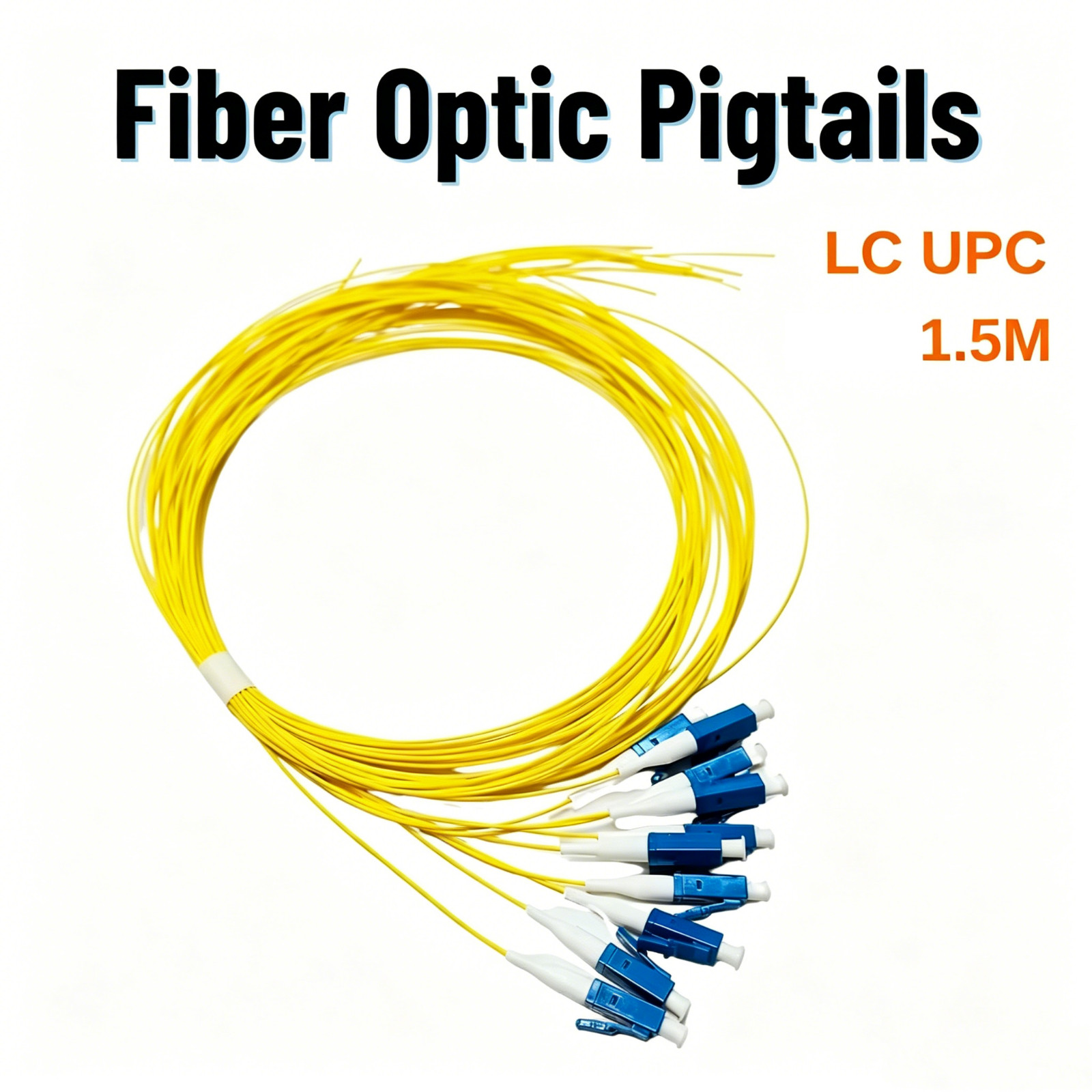 10/20/30/50pcs Fiber Optic LC/UPC Pigtail 1.5m 0.9mm SM 9/125um Single Mode Cord