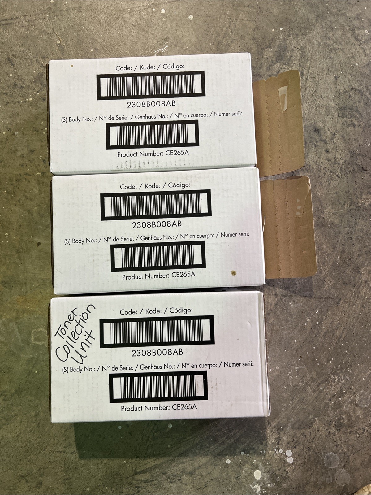 Lot Of 3 Genuine HP CE265A Toner Collection Unit for Laserjet CP4020 CP4520