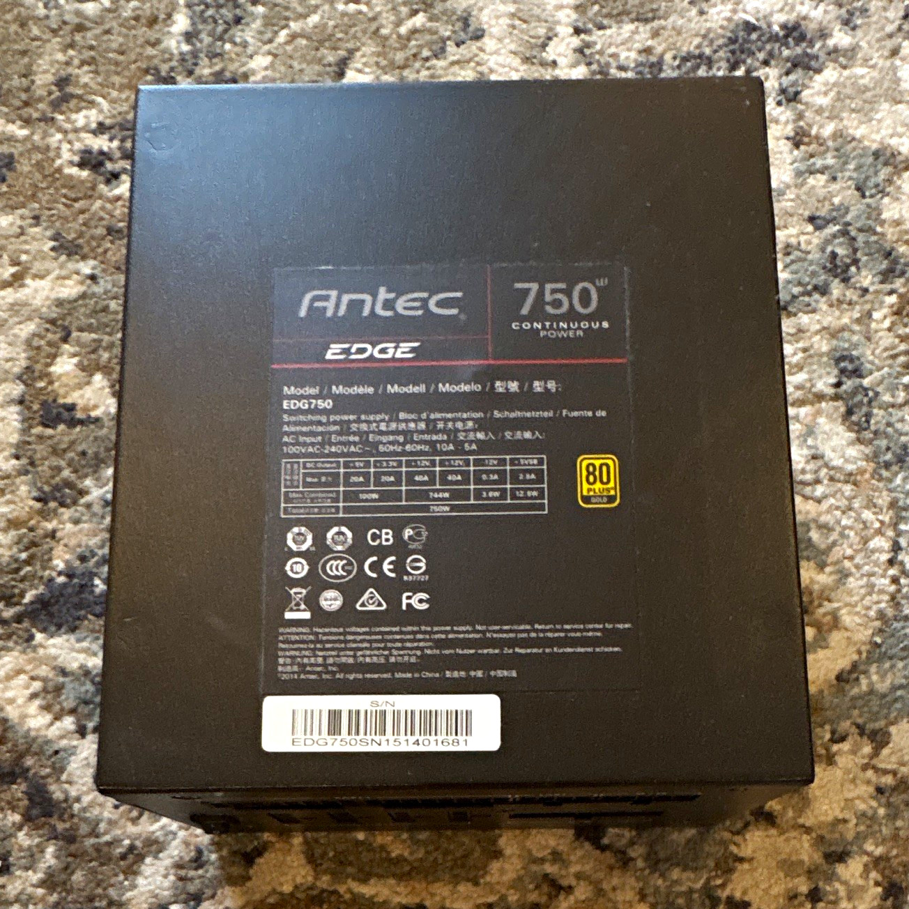 Antec EDGE EDG750 750W ATX Modular Power Supply 80 Plus Gold Black