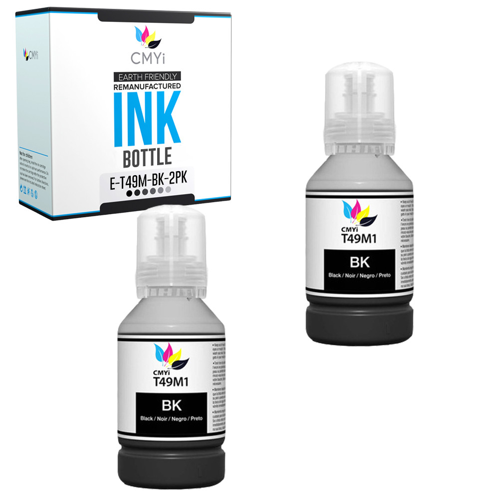 2-PK Compatible Epson T49M Black Printer Ink Bottles for SureColor F170 F570 Pro