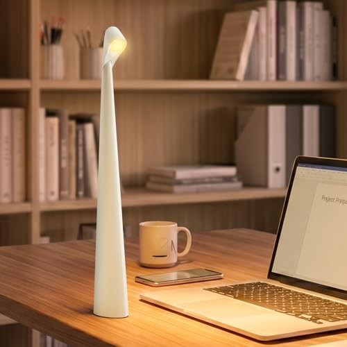Cordless LED Table Lamp, 4000mAh Rechargeable Portable Desk Lamp, 3-Level White