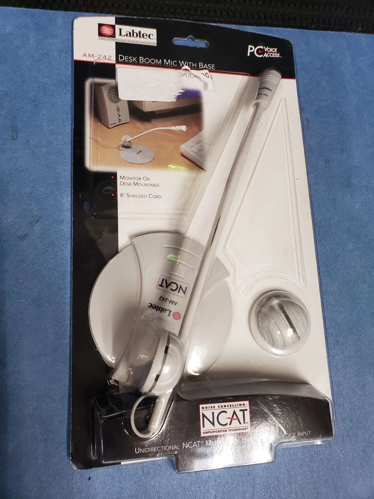 Labtec AM-242 Cable Consumer Microphone Desk Boom Mic with Base NCAT New