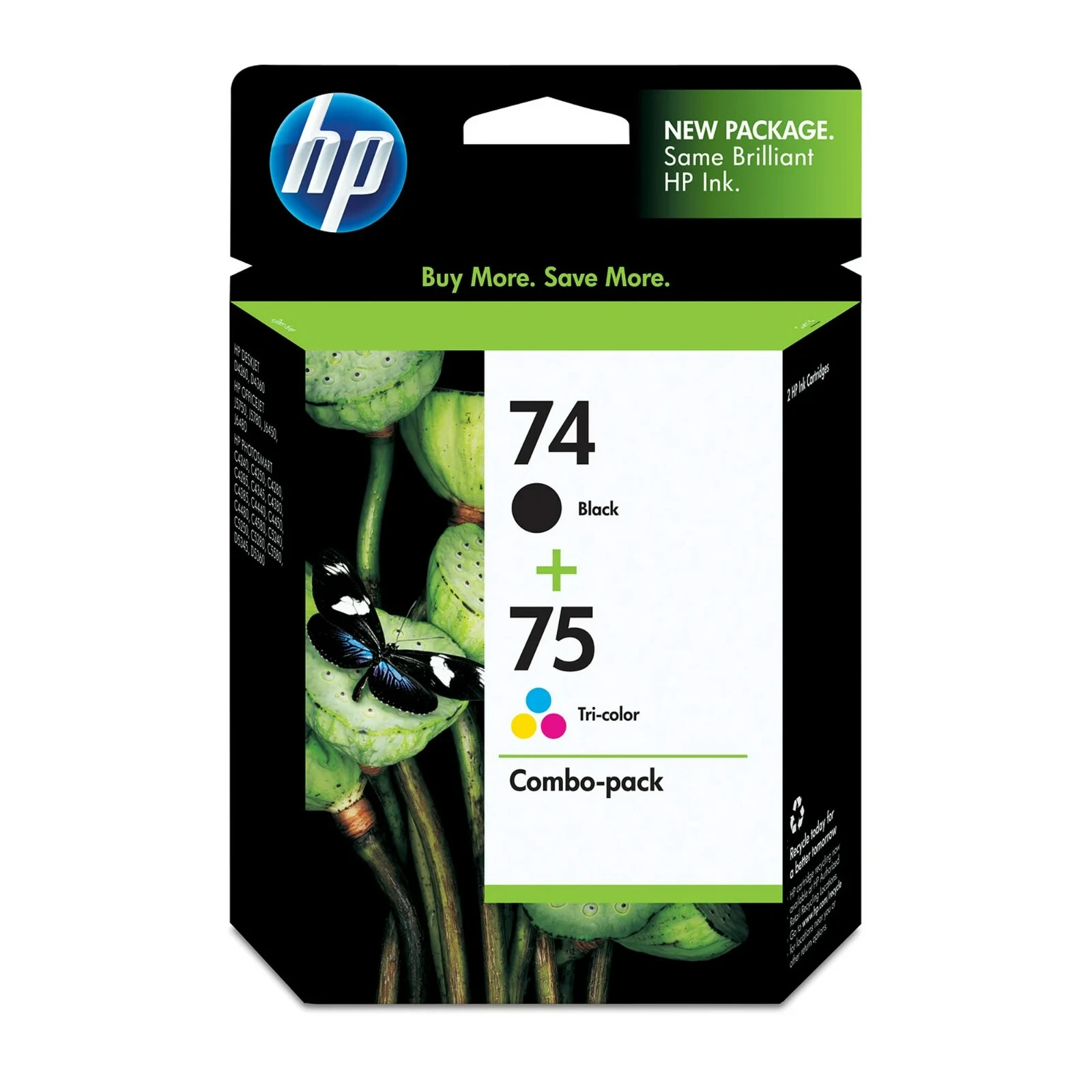 GENUINE NEW HP 74/75 (CB335WN/CB337WN) Ink Cartridge Retail Box exp  7/2022