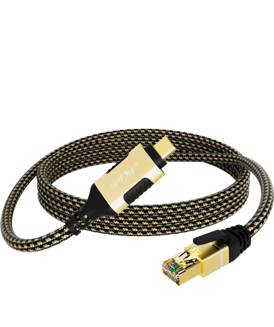 USB C to Ethernet Cable 4FT Type C to RJ45 Nylon Cord Gigabit 1000 Mbps LAN