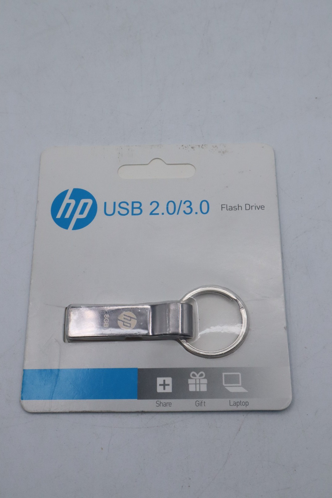 HP 8GB USB Flash Drive 2.0 3.0 Metal Key ring v285w