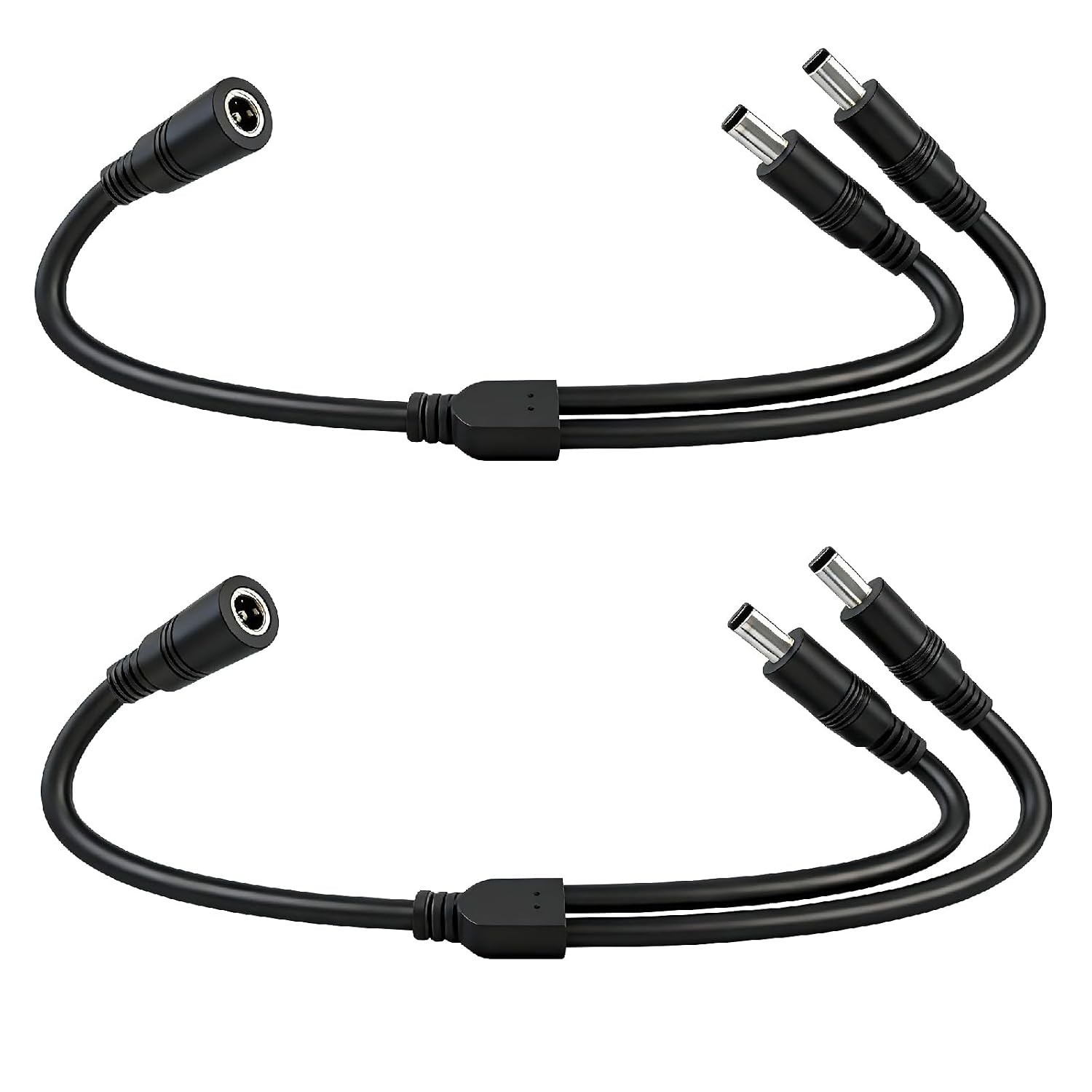 14AWG Heavy-Duty DC Power Splitter Cable 1.3FT 5.5mm x 2.1mm 1 Female to 2 Male