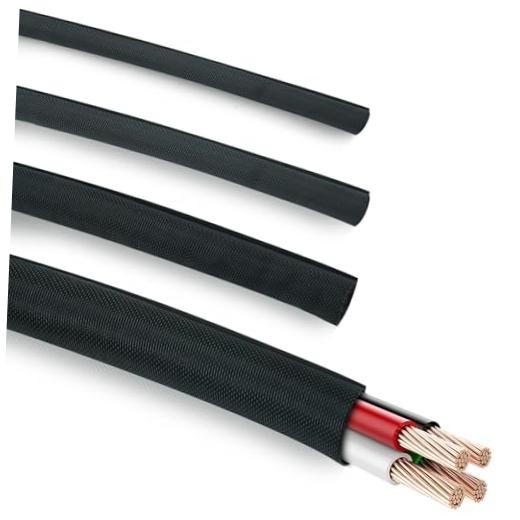 300 Inch Self-Wrapping Split Braided Sleeve Cable 3/8"-25ft