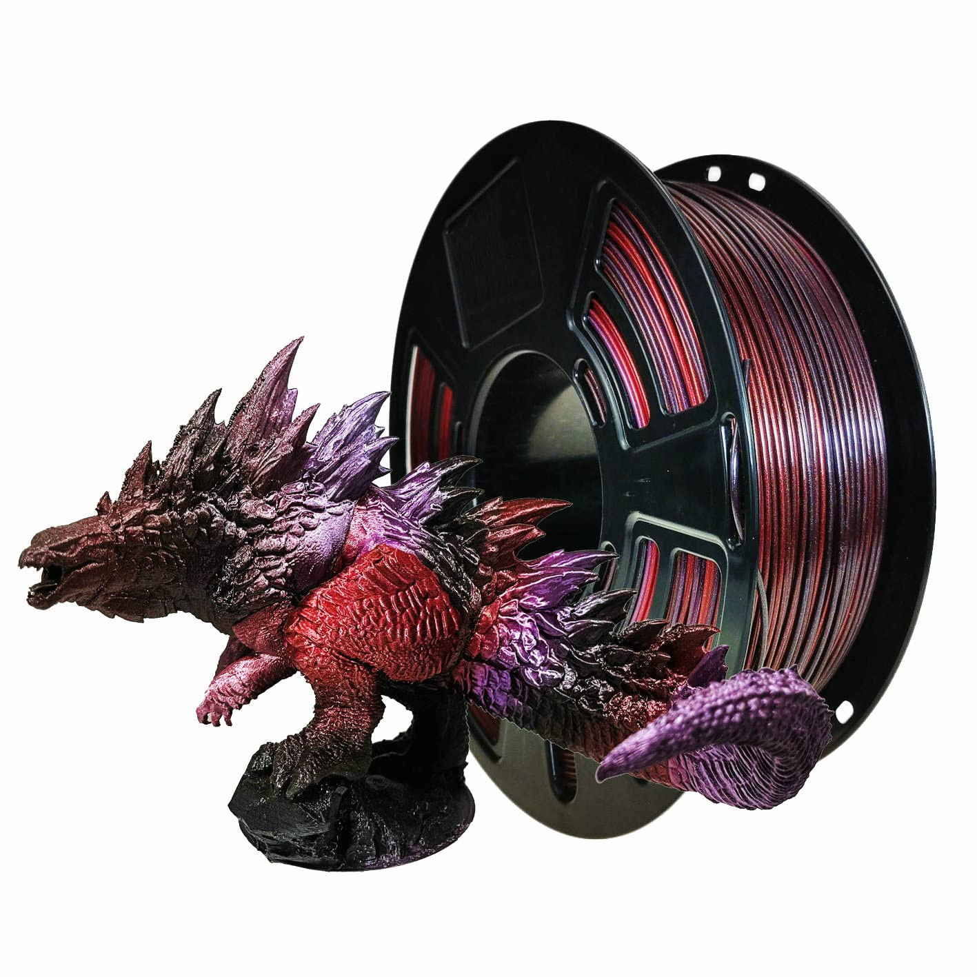 PLA 3D Printer Filament 1.75Mm,Galaxy Red,Black,Silk Purple,Net Weight 1Kg