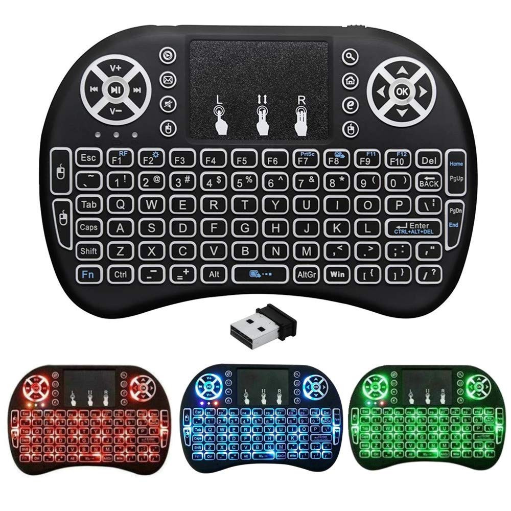 i8 2.4G Mini Wireless Keyboard Touchpad Mouse BRG Backlight USB Receiver