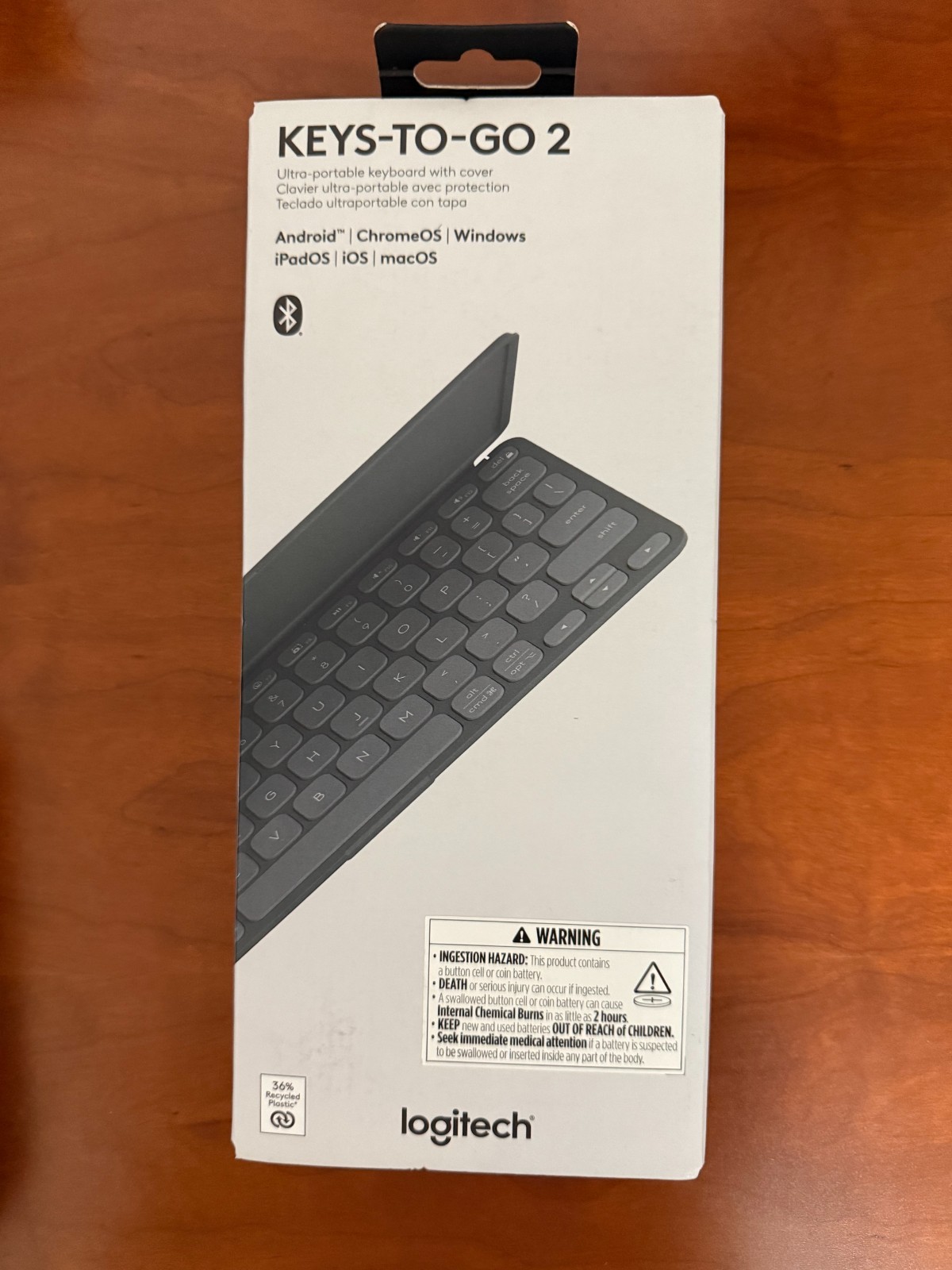 Logitech Keys-To-Go 2 Portable Bluetooth Keyboard with Cover, Graphite – NEW