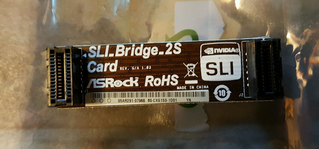 New ASRock SLI_Bridge_2S 2-Way SLI Card Rigid Adapter 2.5" 64mm 80-CXG1S0-1D01
