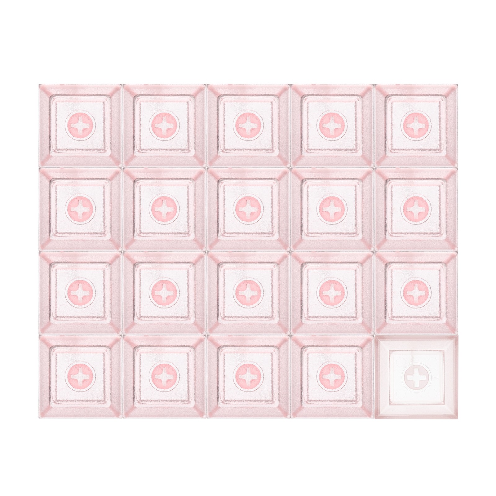 50 Pcs PBT Keycap Set DSA Mechanical Numeric Keypads, Translucent Pink