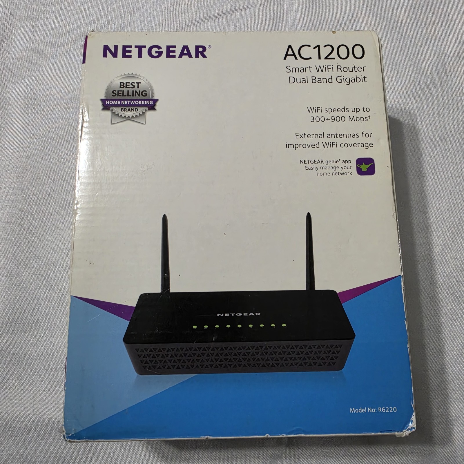 NETGEAR R6220 AC1200 Smart WiFi Router Dual Band Gigabit w Box Adapter