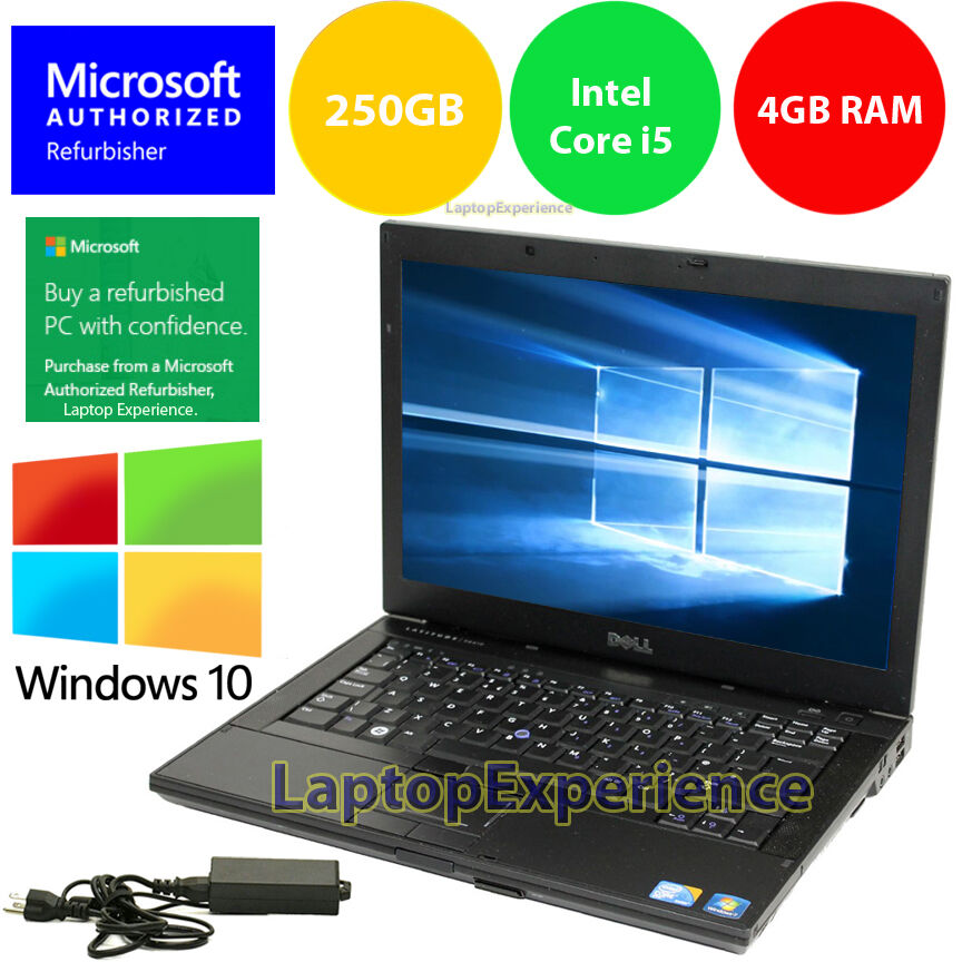 DELL LAPTOP WINDOWS 10 PC Core i5 2.4Ghz 4GB RAM WiFi DVDRW NOTEBOOK 250GB HD