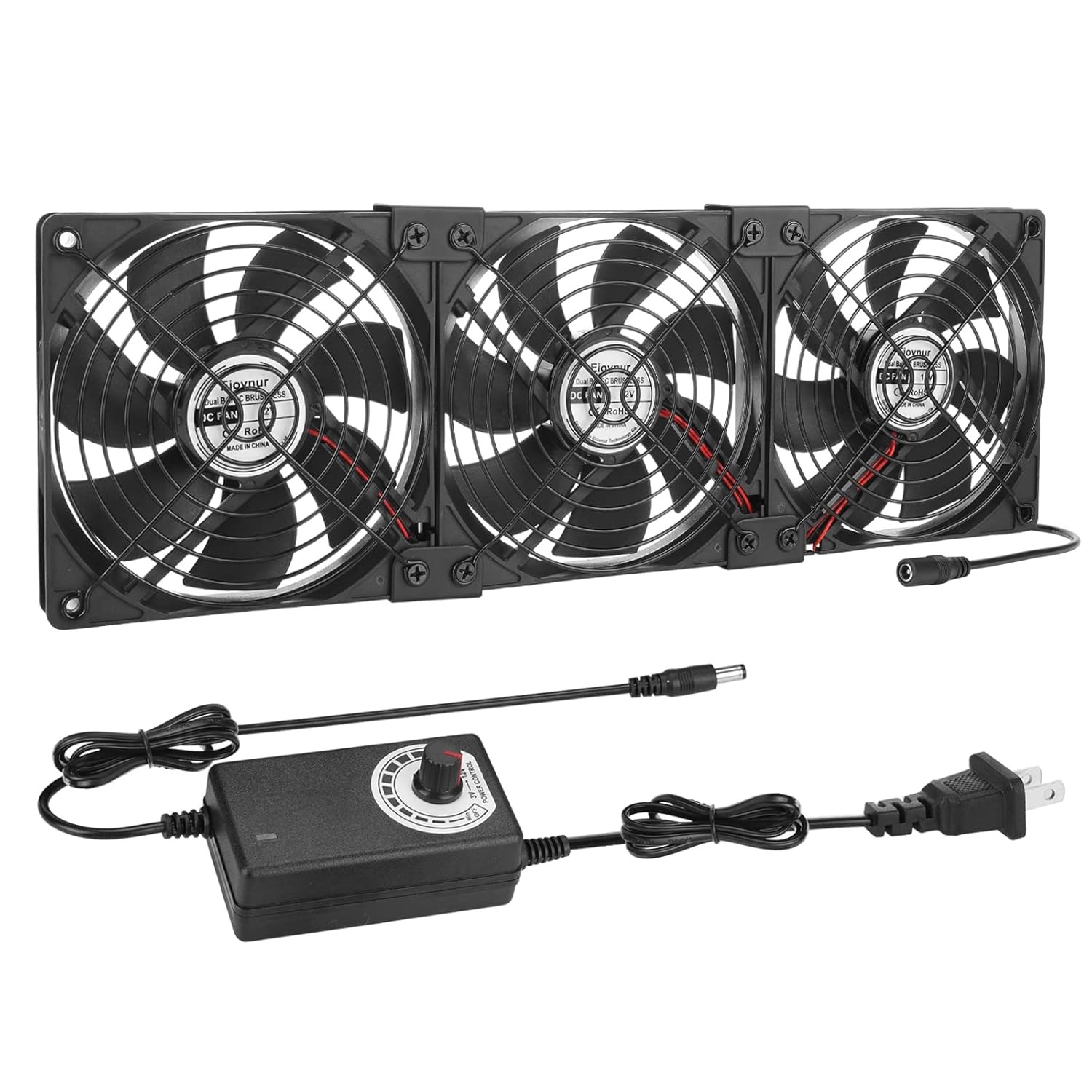 Big Airflow 3 x 120mm 14'' Computer Fan with AC Plug, 110V to 240V... 