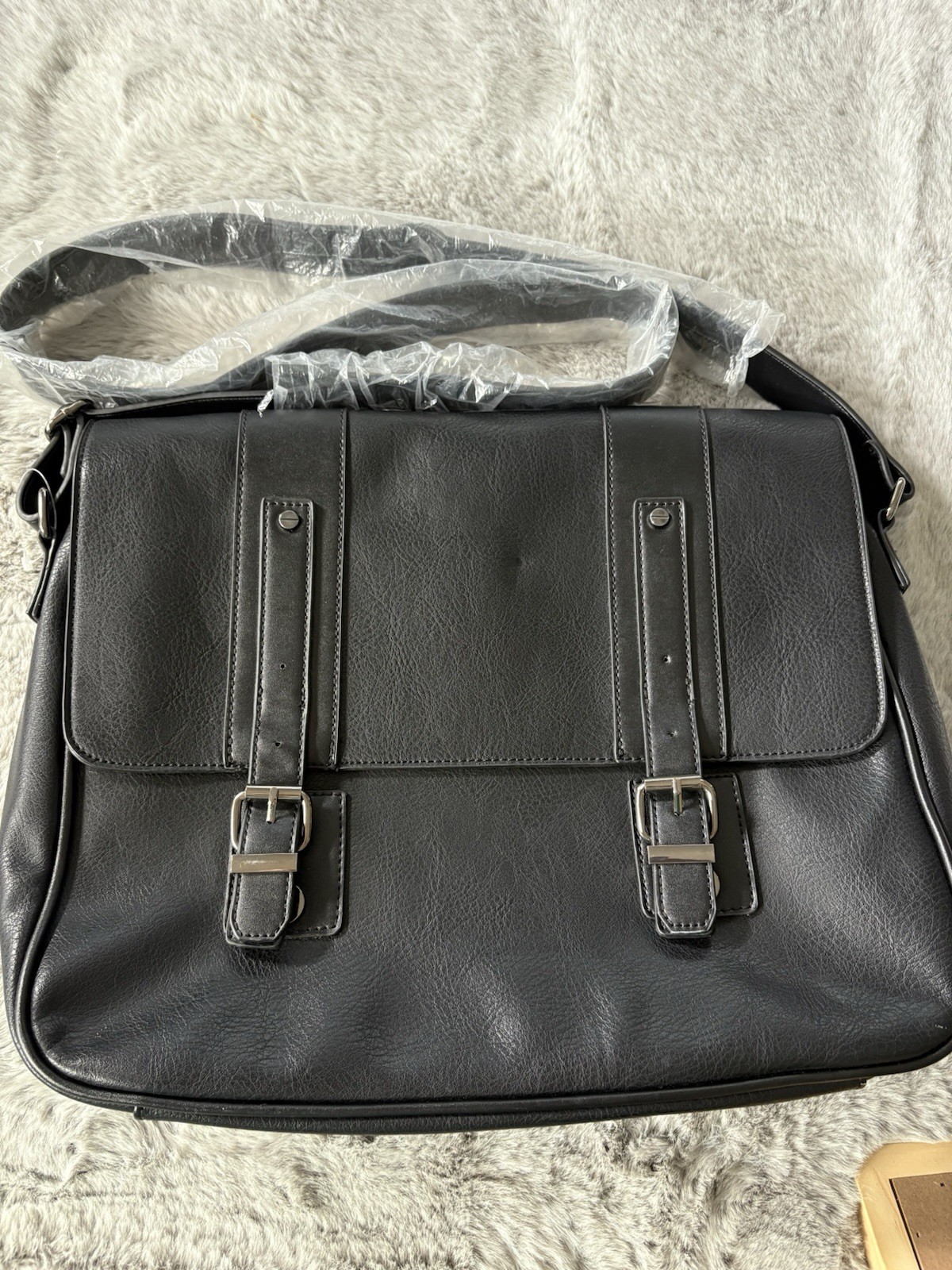Aldo computer Carry Case Black Leather with Strap