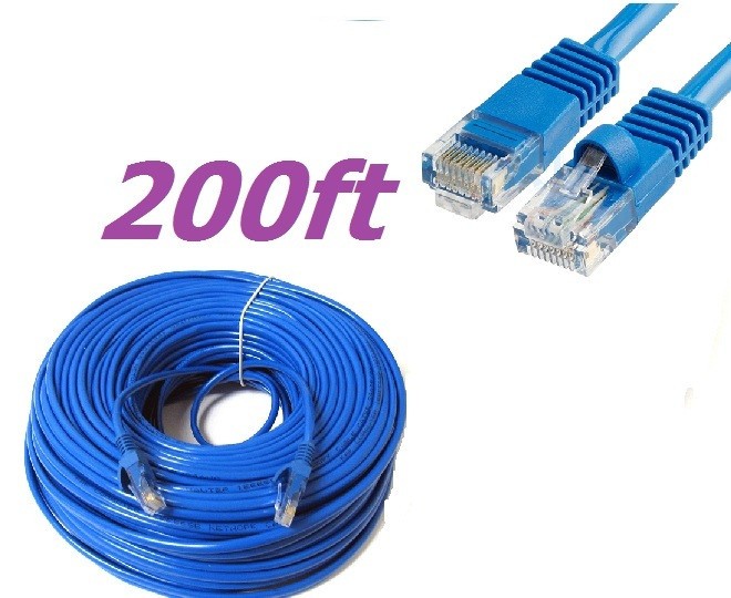 CAT5 CAT5E cat 5 RJ45 Ethernet LAN Network Cord Cable 200ft 200 FT BlueNew